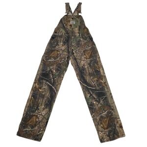 VTG USA Round House Youth Sz XL Realtree® Camo Bib Overall Hunting Camp Vintage